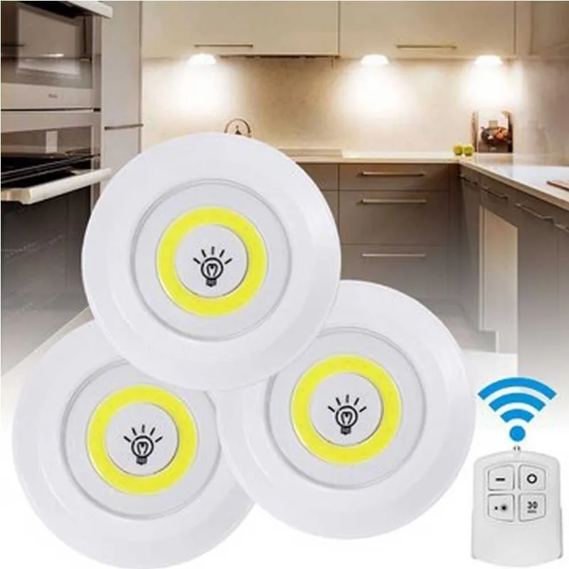 3 Lampadas Luminária Led Spot Sem Fio c/ Controle Remoto Envio Rápido
