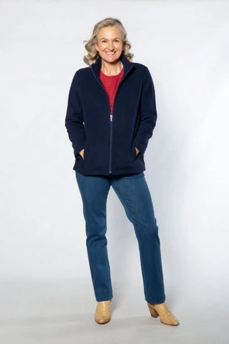 Equinox Womens Polar Fleece Full Zip Jacket Navy / 14