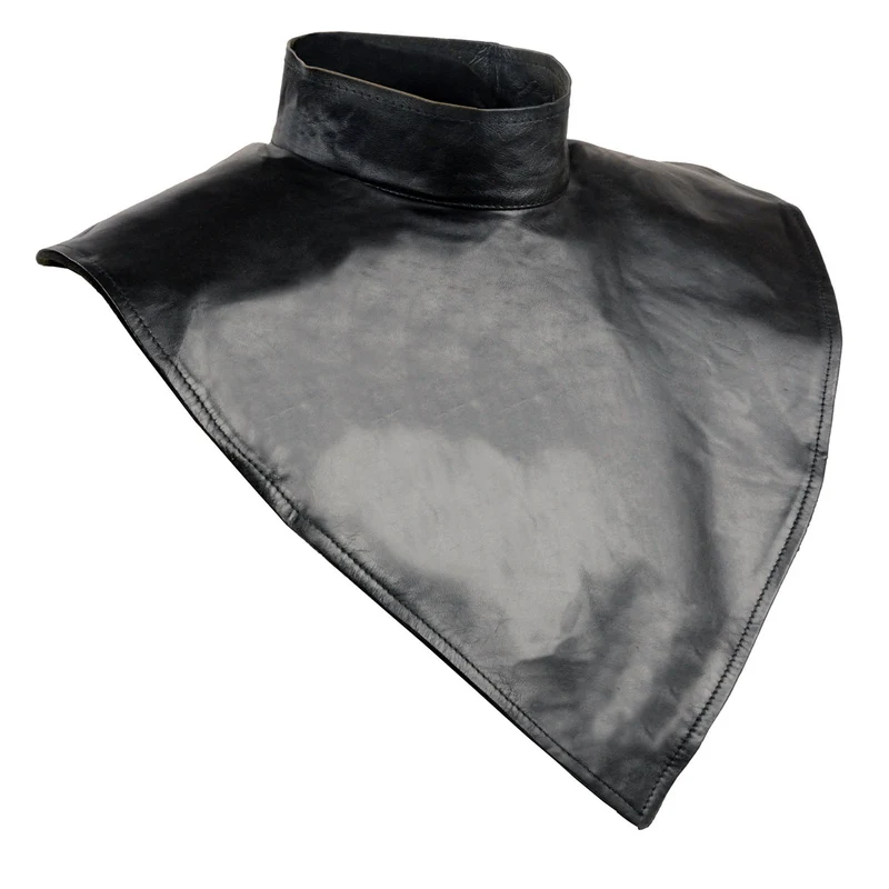 Milwaukee Leather SH166 Unisex Premium Leather Neck Warmer with Fleece Liner Black / One Size