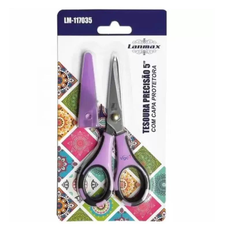 Tesoura de precisão 5 com capa protetora - 13cm - Lanmax