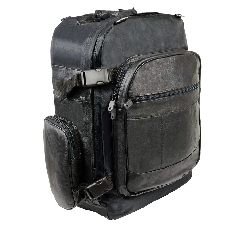 Milwaukee Leather SH540 Medium Black Size Leather and Textile Motorcycle Sissy Bar Back Pack Bag Black / One Size