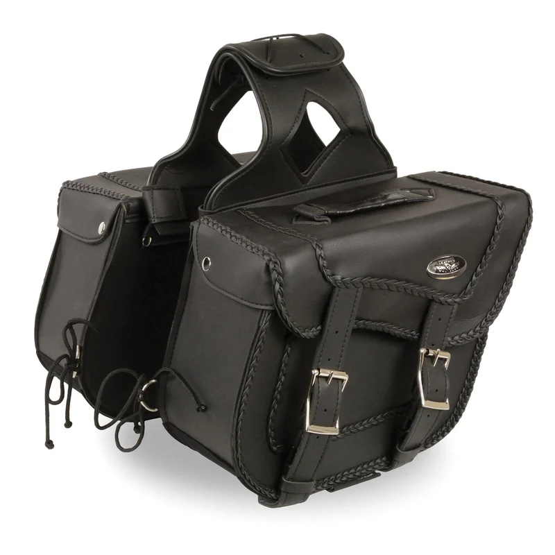 Milwaukee Performance SH663ZB Black PVC Medium Braided Zip-Off Throw Over Saddlebags Black / One Size