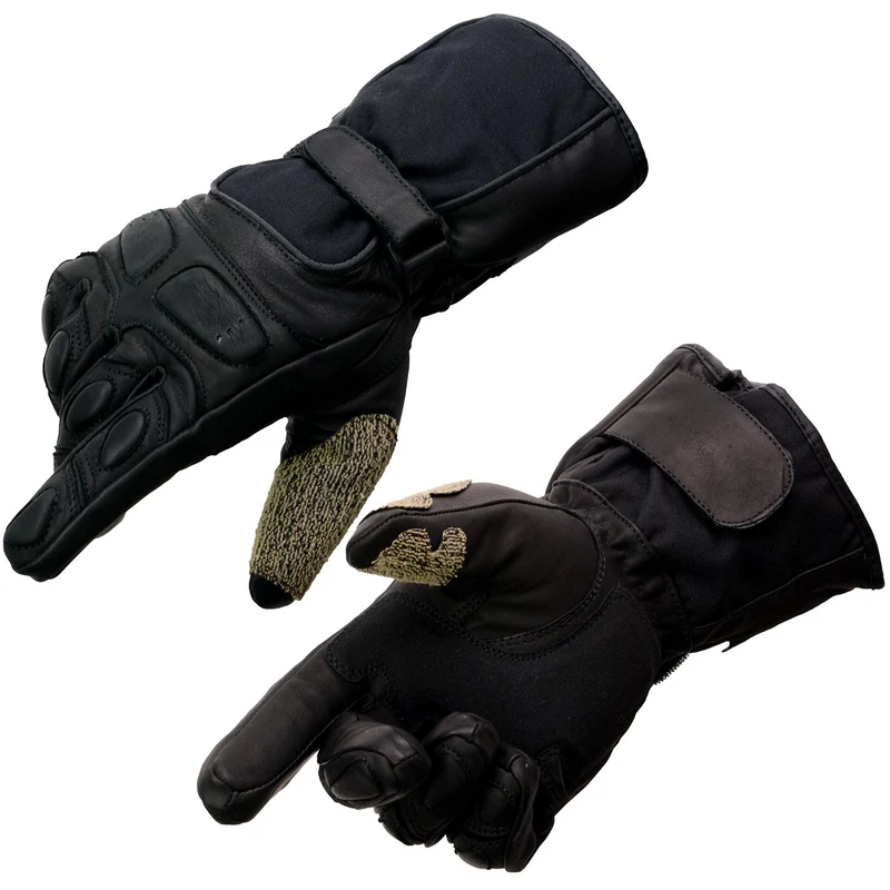 Milwaukee Leather SH814 Men's Black Leather Waterproof Gauntlet Motorcycle Gloves w/ Textile and Leather Black / 3X-Large