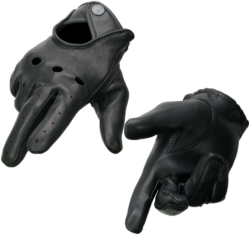 Milwaukee Leather SH869 Men's Black Deerskin Leather Unlined Professional Driving Gloves Black / XXX-Large