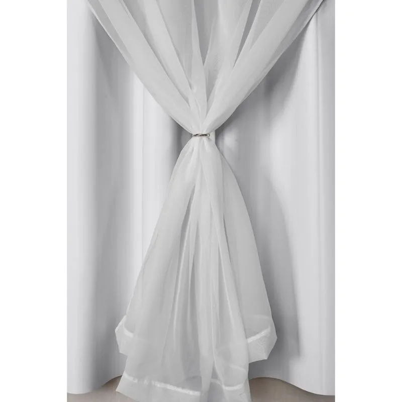 Cortina Blackout pvc (plástico) com voil e Argola para Sala ou Quarto 100% Blecaute 2,00M x 1,30M