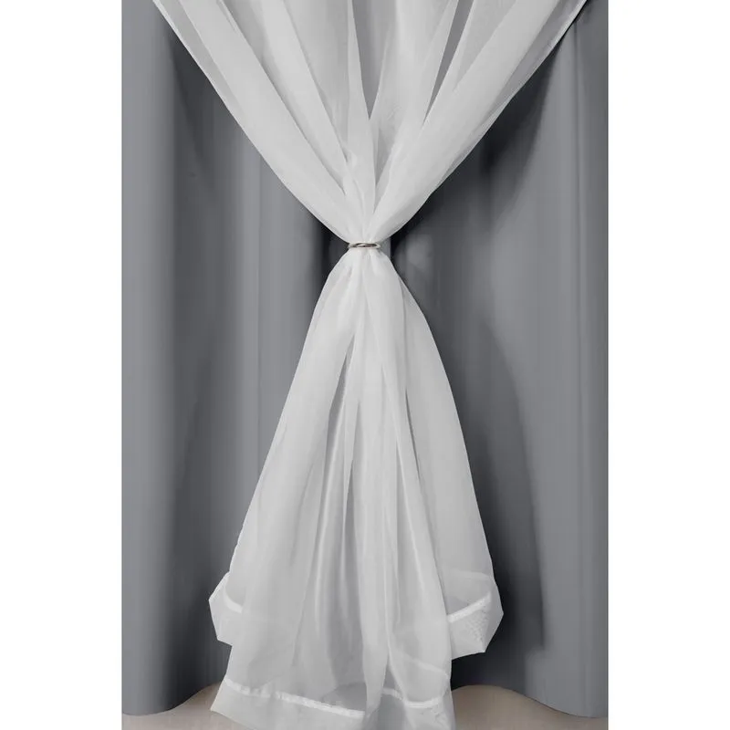 Cortina Blackout pvc (plástico) com voil e Argola para Sala ou Quarto 100% Blecaute 2,00M x 1,30M
