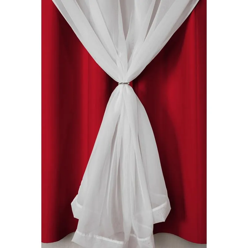 Cortina Blackout pvc (plástico) com voil e Argola para Sala ou Quarto 100% Blecaute 2,00M x 1,30M