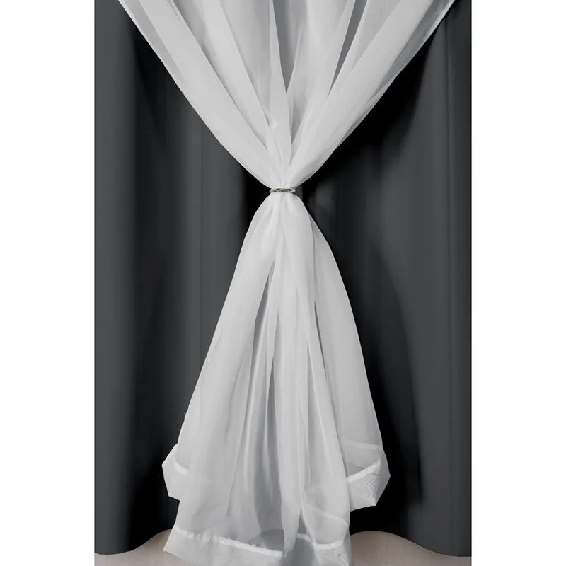 Cortina Blackout pvc (plástico) com voil e Argola para Sala ou Quarto 100% Blecaute 2,80M x 1,60M