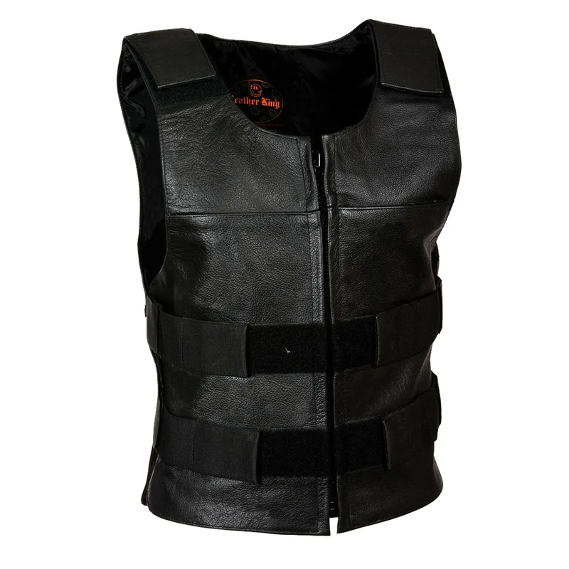 Milwaukee Leather SH1367LZ Women's Black Leather Swat Style Rider Vest w/ Plain Back Panel for Club Patches Black / X-Small