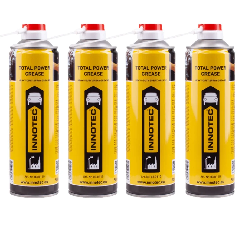 Innotec Total Power Grease – Transparentes Sprühfett 4er-Set
