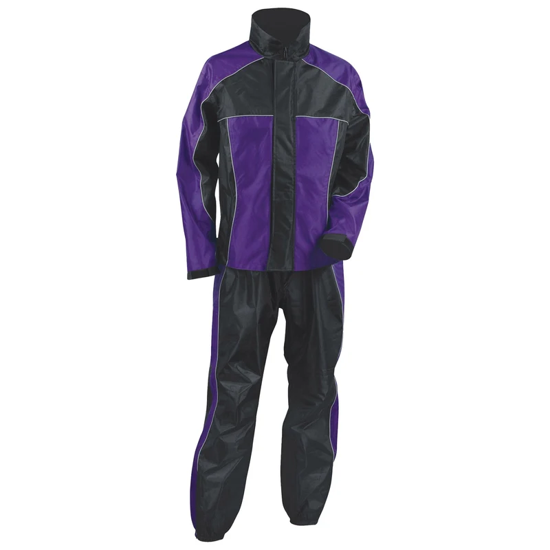 NexGen SH2222 Women's Purple and Black Oxford Water Proof Motorcycle Rain Suit Purple / 5X-Large
