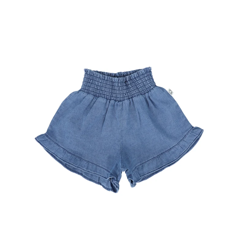 MY LITTLE COZMO BLUE TWILL DENIM SHORTS [FINAL SALE] 2