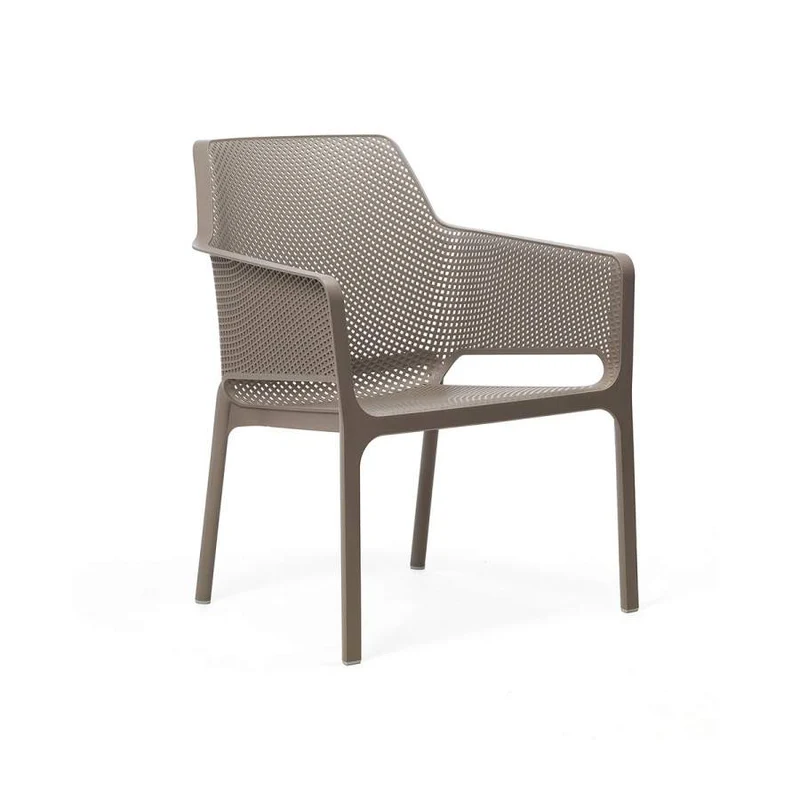 Poltrona "Nardi Net Relax" arredamento da giardino, per bar e ristorante in polipropilene fiber-glass Confezione da 6 Pezzi / Tortora
