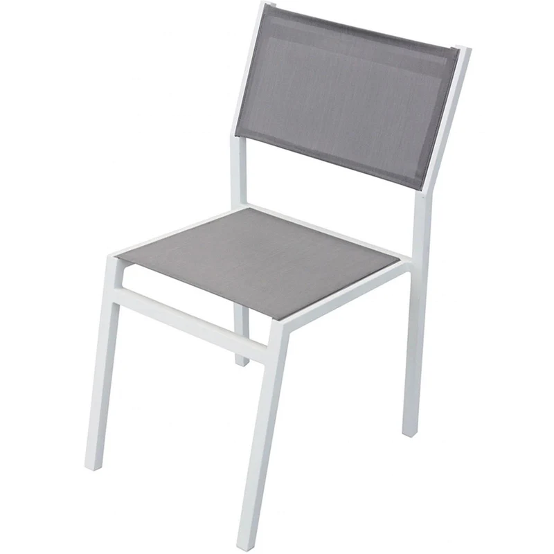 Sedia "Antigua" struttura in alluminio Grigio verniciato con texilene da giardino per esterno Confezione da 2 Pezzi
