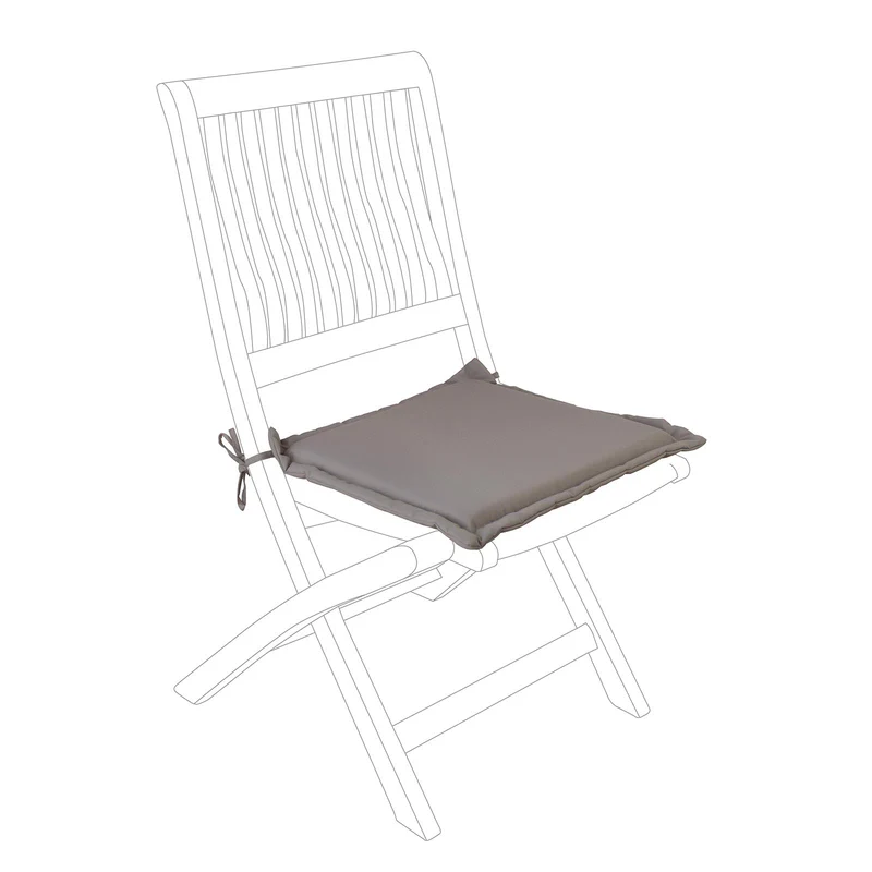Cuscino per sedia trapuntato idrorepellente per interno ed esterno. Marrone / Kit da 4 Pezzi