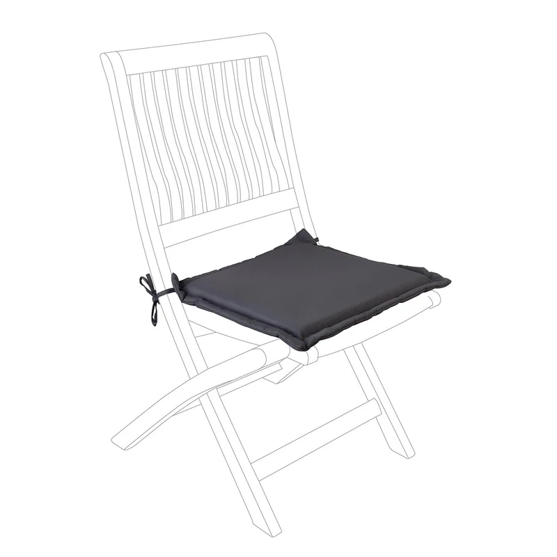 Cuscino per sedia trapuntato idrorepellente per interno ed esterno. Antracite / Kit da 2 Pezzi