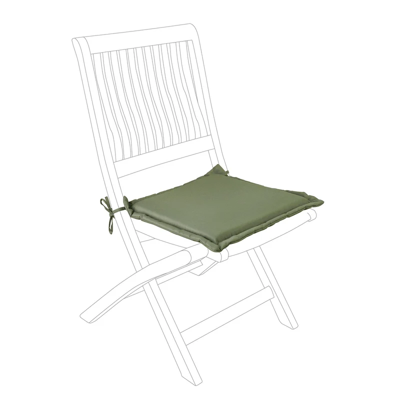 Cuscino per sedia trapuntato idrorepellente per interno ed esterno. Verde Bosco / Kit da 6 Pezzi