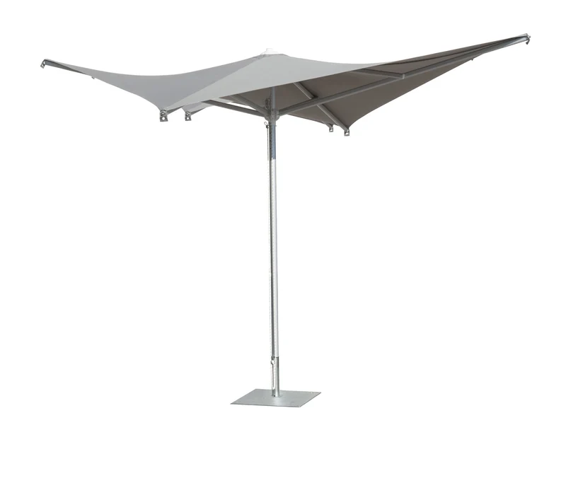 Ombrellone quadrato professionale con palo centrale "Vela" in alluminio inox da giardino (Made In Italy) 200 cm / Grigio Taupe / Ombrellone