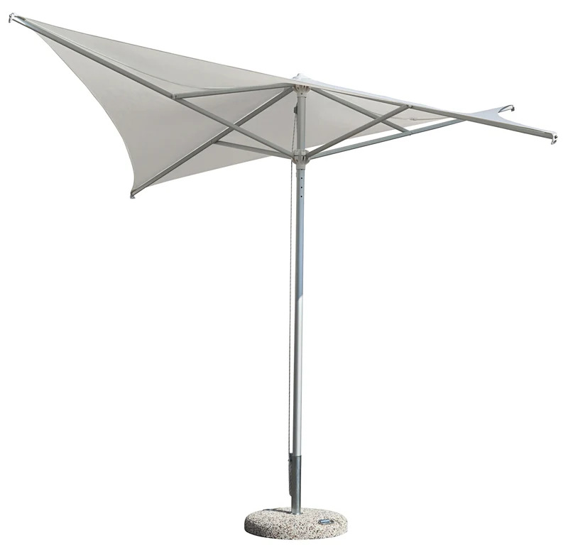 Ombrellone quadrato professionale con palo centrale "Vela" in alluminio inox da giardino (Made In Italy) 290 cm / Bianco / Ombrellone