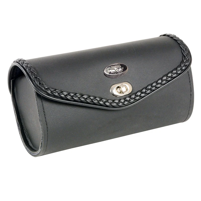 Milwaukee Performance SH49904 Black PVC Large Braid and Studded Windshield Bag with Turn Clasp Black / One Size