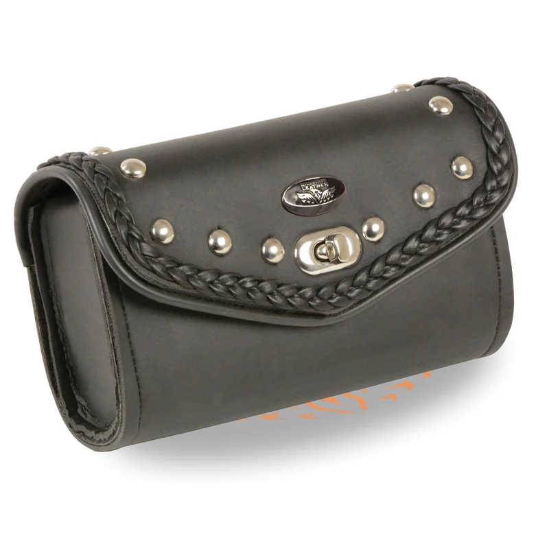 Milwaukee Performance SH49908 Black PVC Small Braid and Stud Windshield Bag Black / One Size