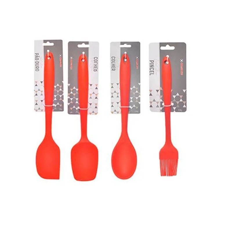 Kit Utensílios Cozinha Em Silicone 4 Peças Grandes