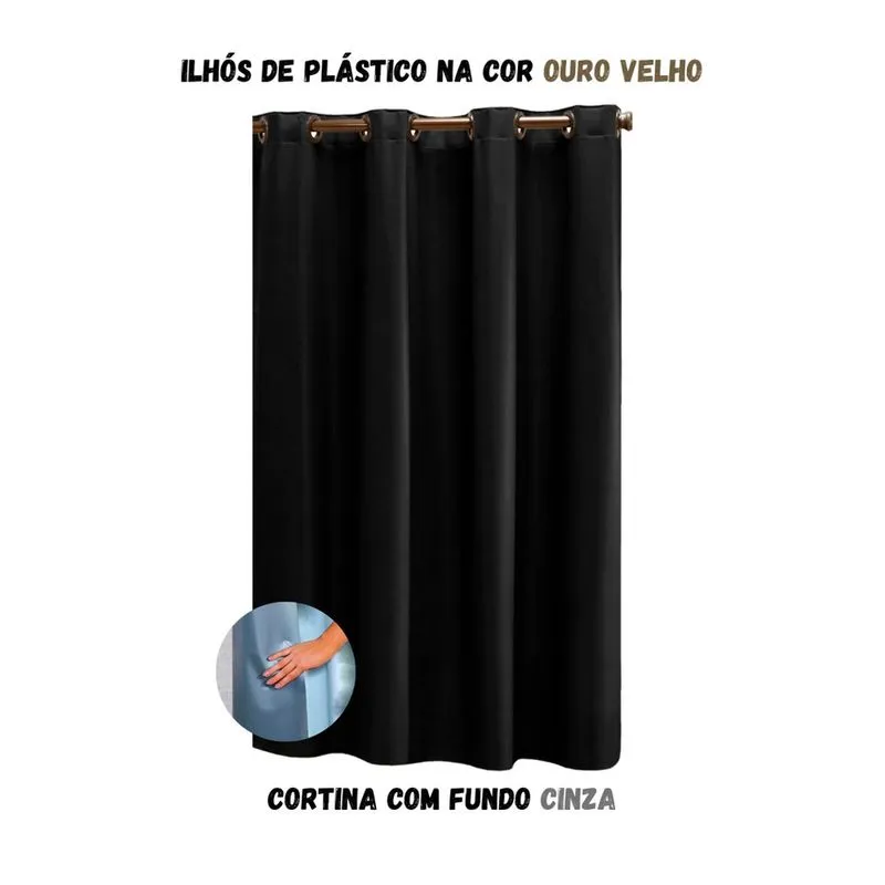 Cortina Blackout para Sala ou Quarto pvc (plástico) uma folha Rústica 1,40 x 1,30M com 100% Blecaute