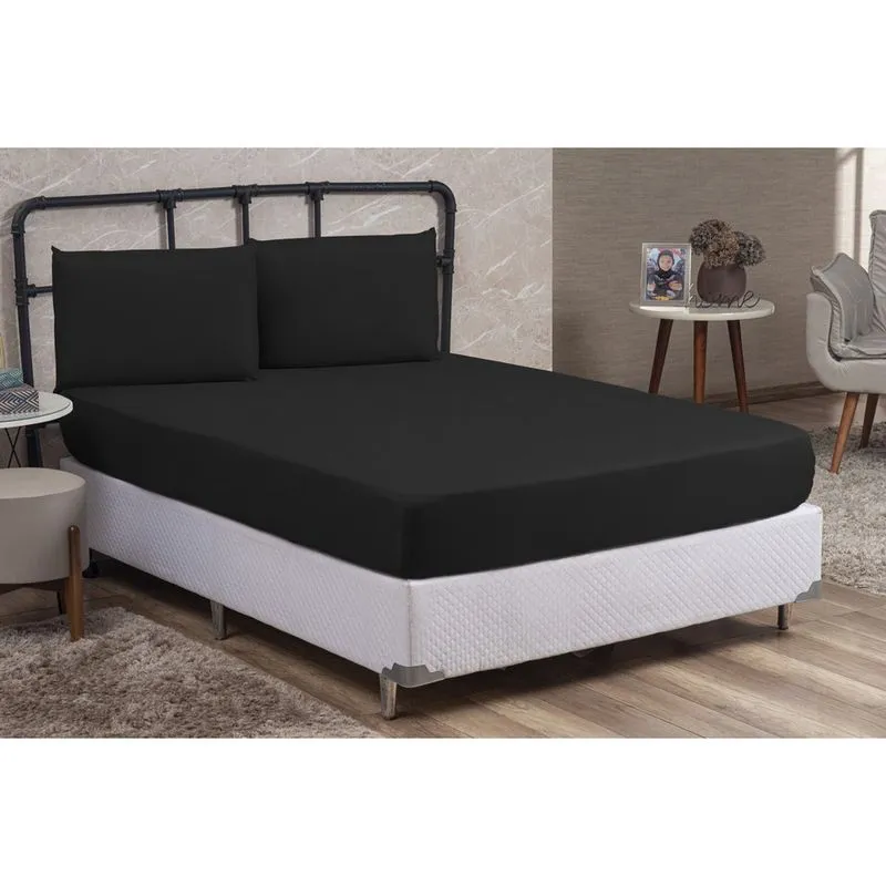 Jogo de Lençol Solteiro Microfibra Premium 02 Peças Jogo de Cama Box 30CM Altura
