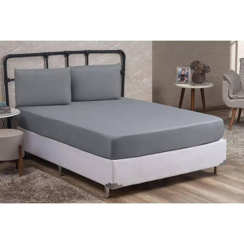 Jogo de Lençol Solteiro com Elástico Microfibra Premium 02 Peças Jogo de Cama Box 30CM Altura