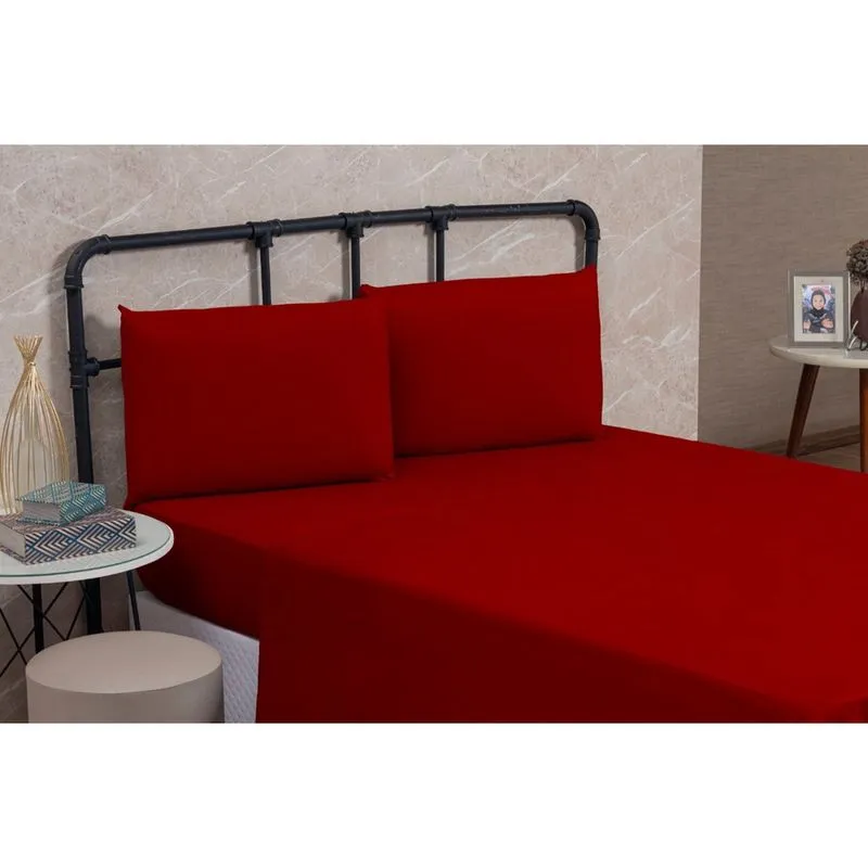 Lenço Casal Padrão Avulso Liso Com Bainha Sem Elástico Linha basic 01 Peça Cama Box Microfibra