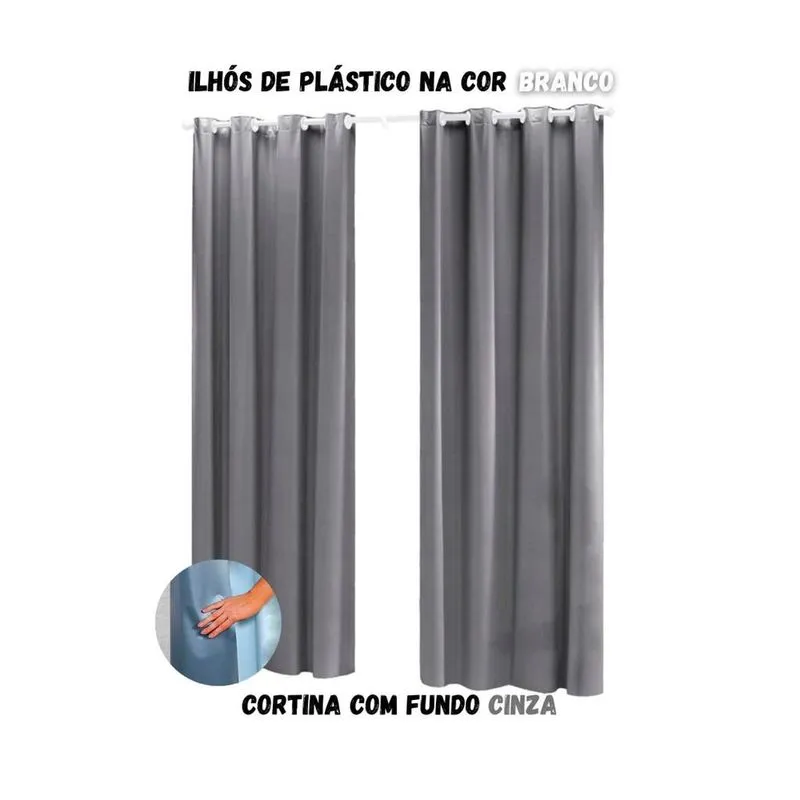 Cortina Blackout de Janela Sala ou Quarto pvc Plástico Tecido Grosso 2,80 x 2,80M Corta Luz Blecaute