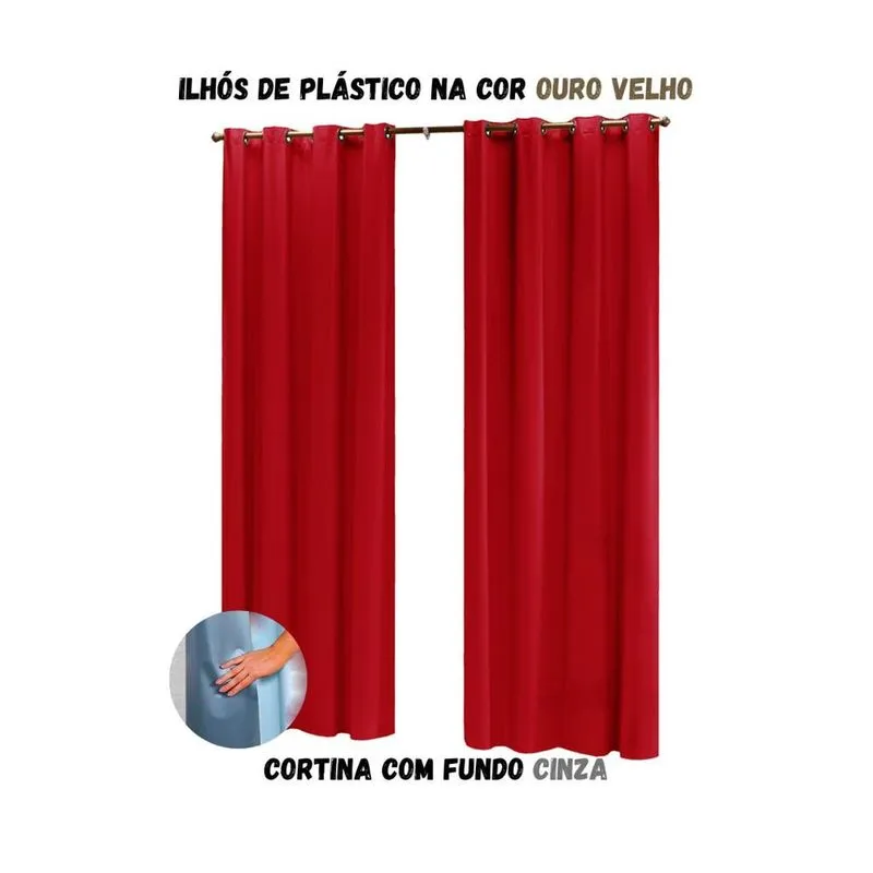 Cortina Blackout de Janela Sala ou Quarto pvc Plástico Tecido Grosso 2,80 x 2,80M Corta Luz Blecaute