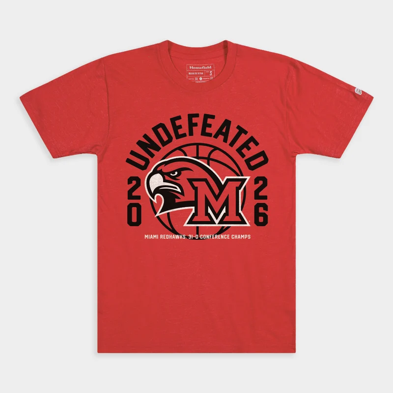 Miami RedHawks Basketball 2026 Undefeated Tee S / Red
