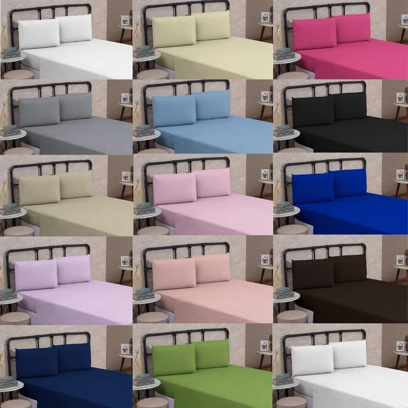 Lençol de Cama Queen premium Sem Elástico Cama Box Liso Avulso Várias Cores