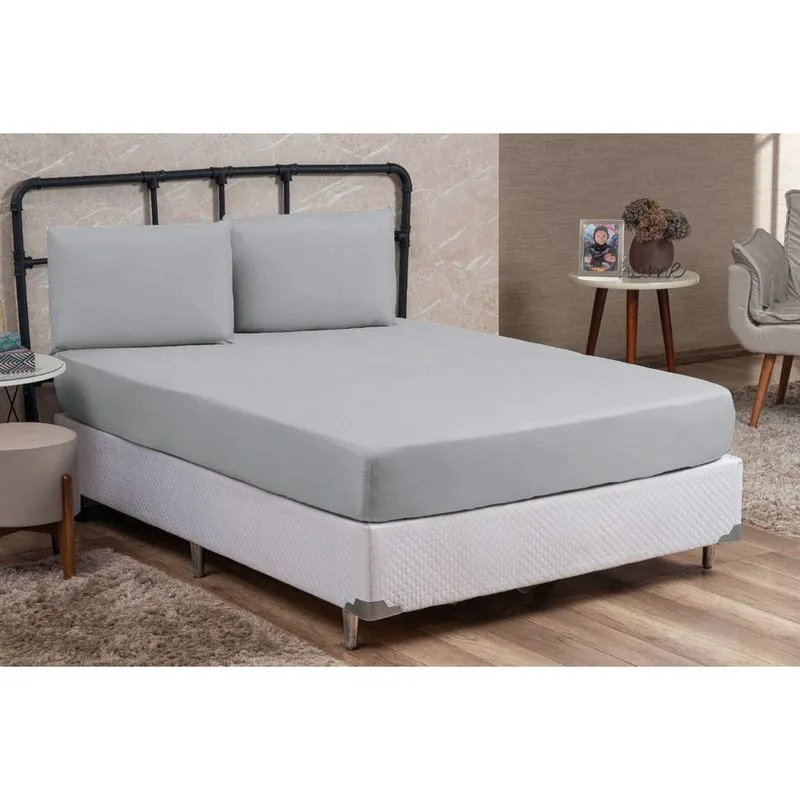 Jogo de Cama Casal Padrão 100% Algodão percal 200 fios 03 Peças Tecido Grosso Macio Cama Box Lindo