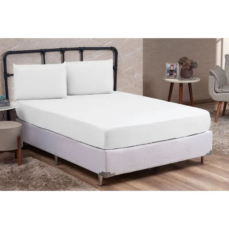 Jogo de Cama Queen 100% Algodão percal 200 fios 03 Peças Tecido Grosso Muito Macio Cama Box Lindo