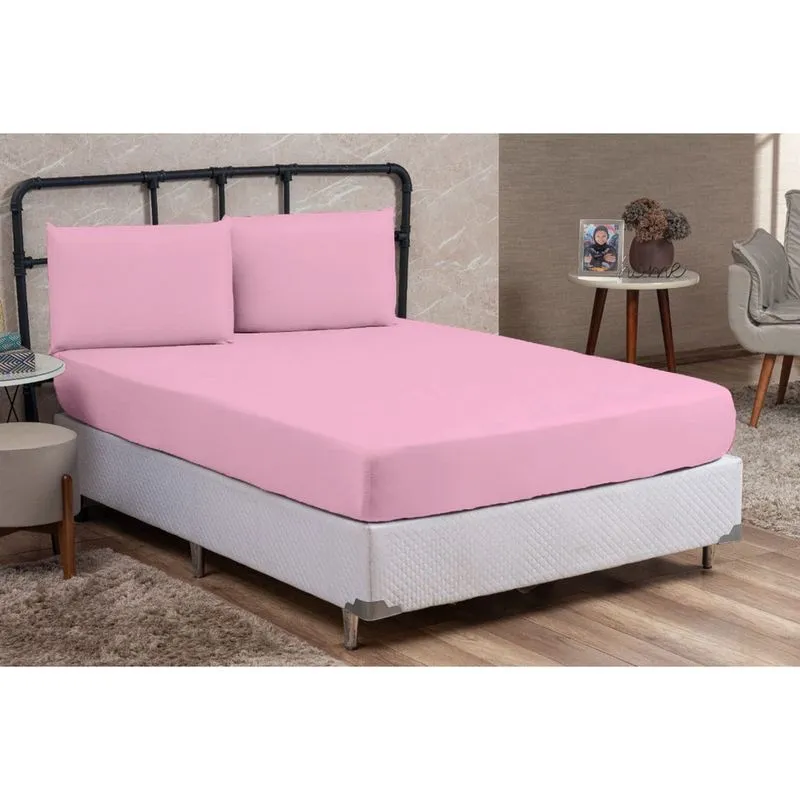 Jogo de Cama King Size 100% Algodão percal 200 fios 3 Peças Tecido Grosso Muito Macio Cama Box Lindo
