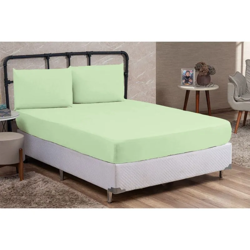 Jogo de Cama King Size 100% Algodão percal 200 fios 3 Peças Tecido Grosso Muito Macio Cama Box Lindo
