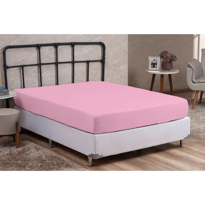 Lençol Casal com Elástico Avulso Liso Percal 200 Fios 100% Algodão 01 Peça Lindo e Macio Cama Box