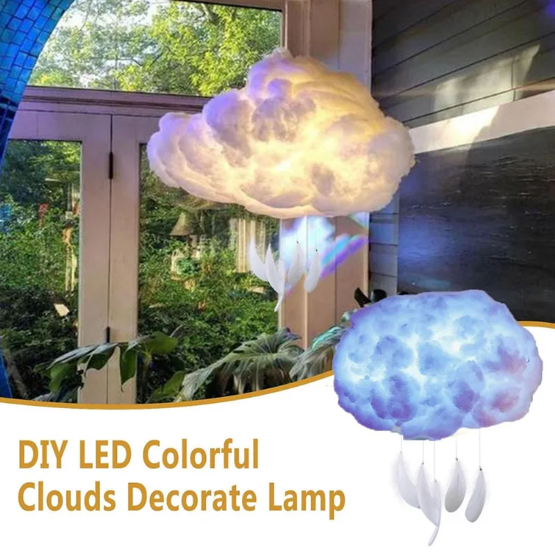 Crianças Diy Led Branco Quente Nuvens Lâmpada Noite Luz Nuvem Criativo Handmade30ml