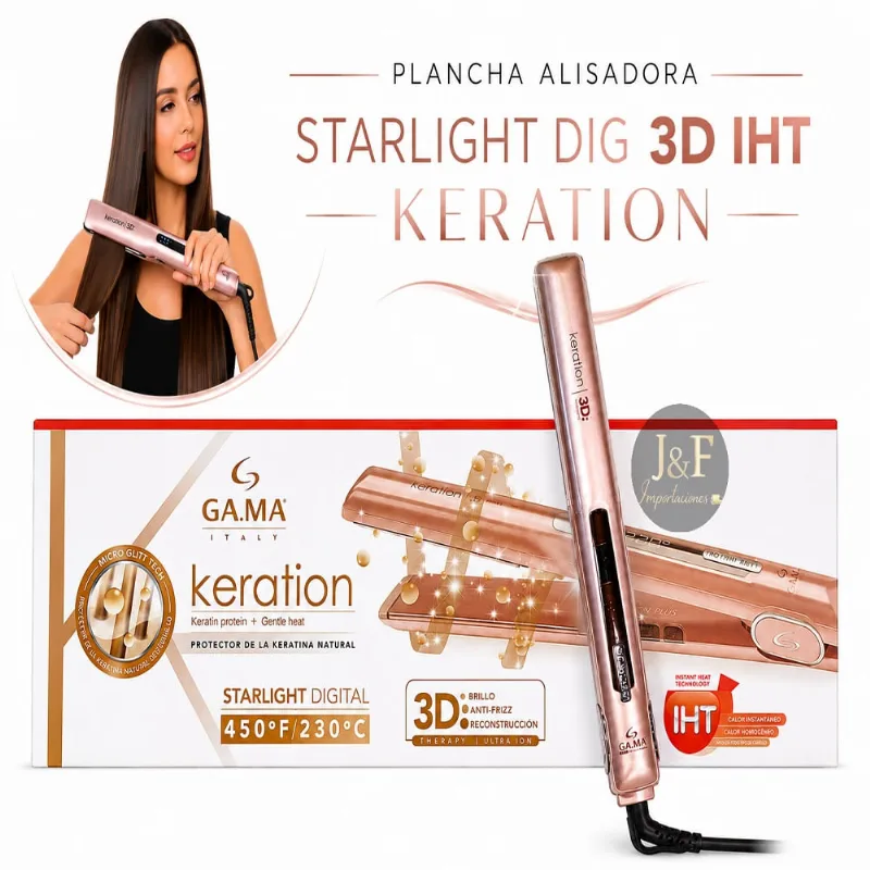 PLANCHA ALISADORA GAMA STARLIGHT DIGITAL IHT KERATION 230 grados BECHS0000001444