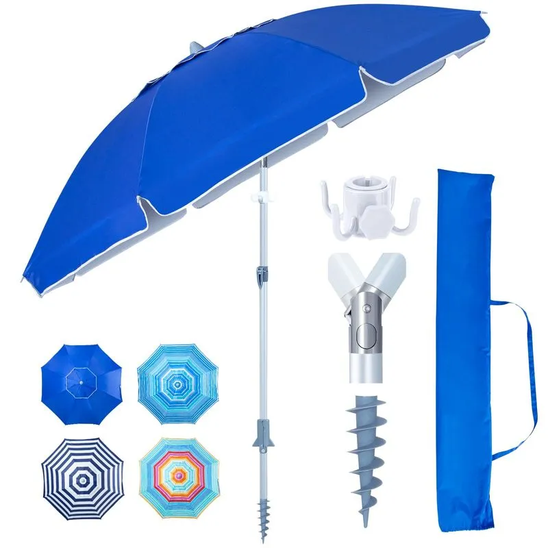 Guarda-chuva De Praia Tempera Heavy Duty High Wind Com Âncora De Areia