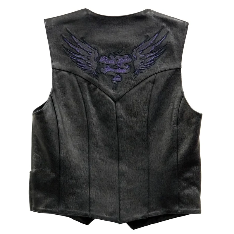 Milwaukee Leather ML1294 Ladies Black ‘Ride Like You Stole It’ Embroidered Vest Black / 4X-Large