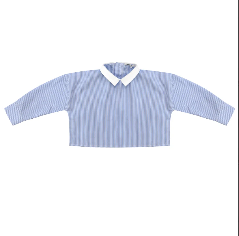 LITTLE PARNI BLUE STRIPE GIRLS COLLAR SHIRT [FINAL SALE] 8