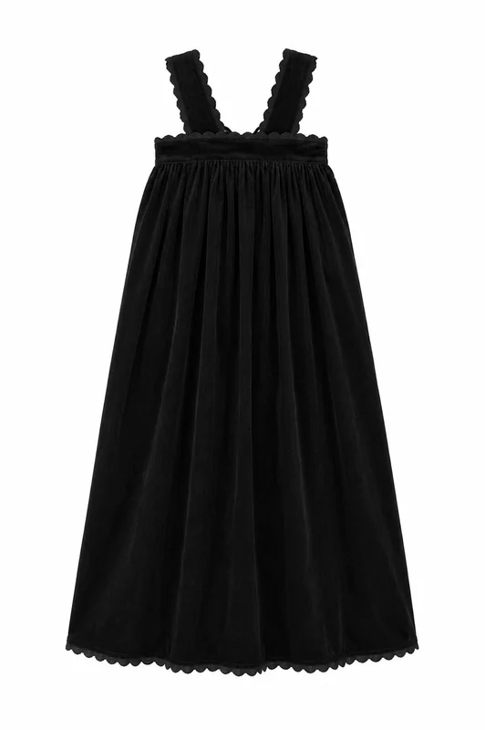 ANN OF NAN BLACK WAVE TRIM MAXI DRESS 3