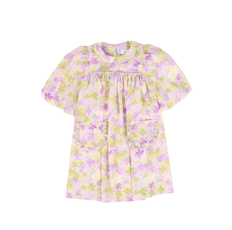 OLIVIA ROHDE LAVENDER FLORAL PUFF SLEEVE DRESS [FINAL SALE] 4