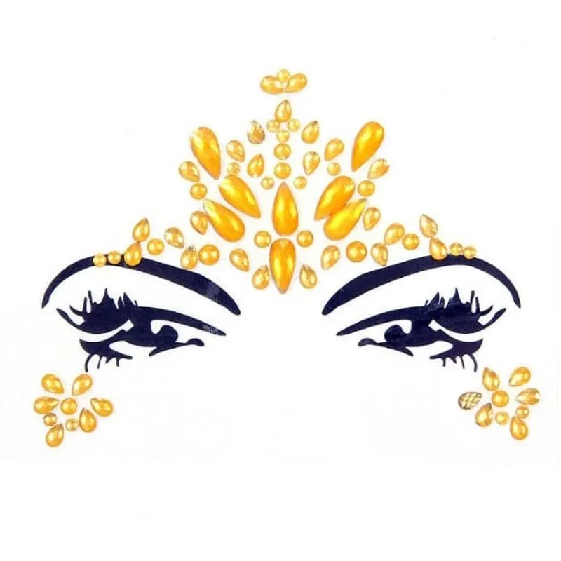 Adesivo Facial Pedras Neon - Laranja - Sortido