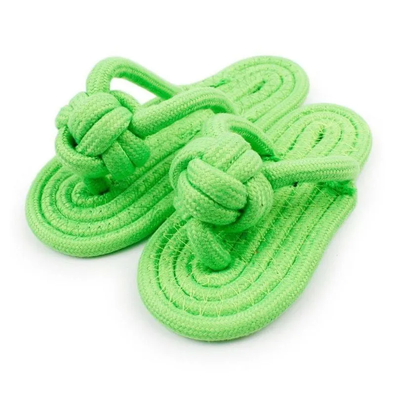 Brinquedo Para Cachorro OEM Chinelo De Corda Mordedor Para Cães Em Algodão E Tecido 18cm X 7cm