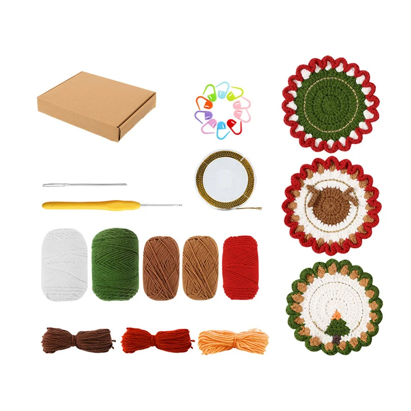 Poppy Crafts Learn to Crochet Kit #82 - Festive Coasters