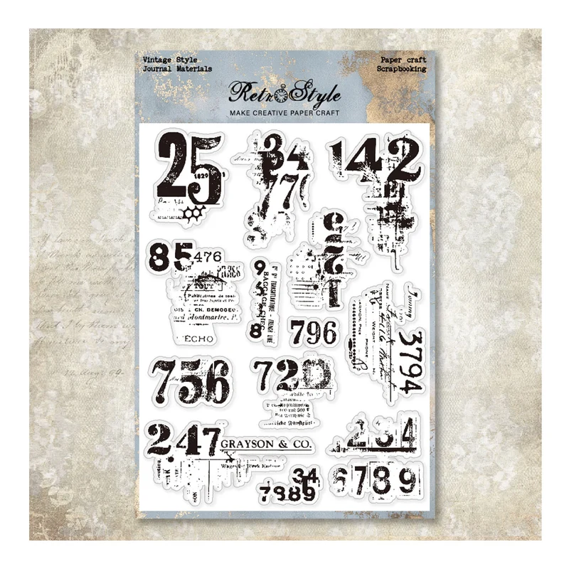 Poppy Crafts Clear Stamps #729 - Vintage Numbers